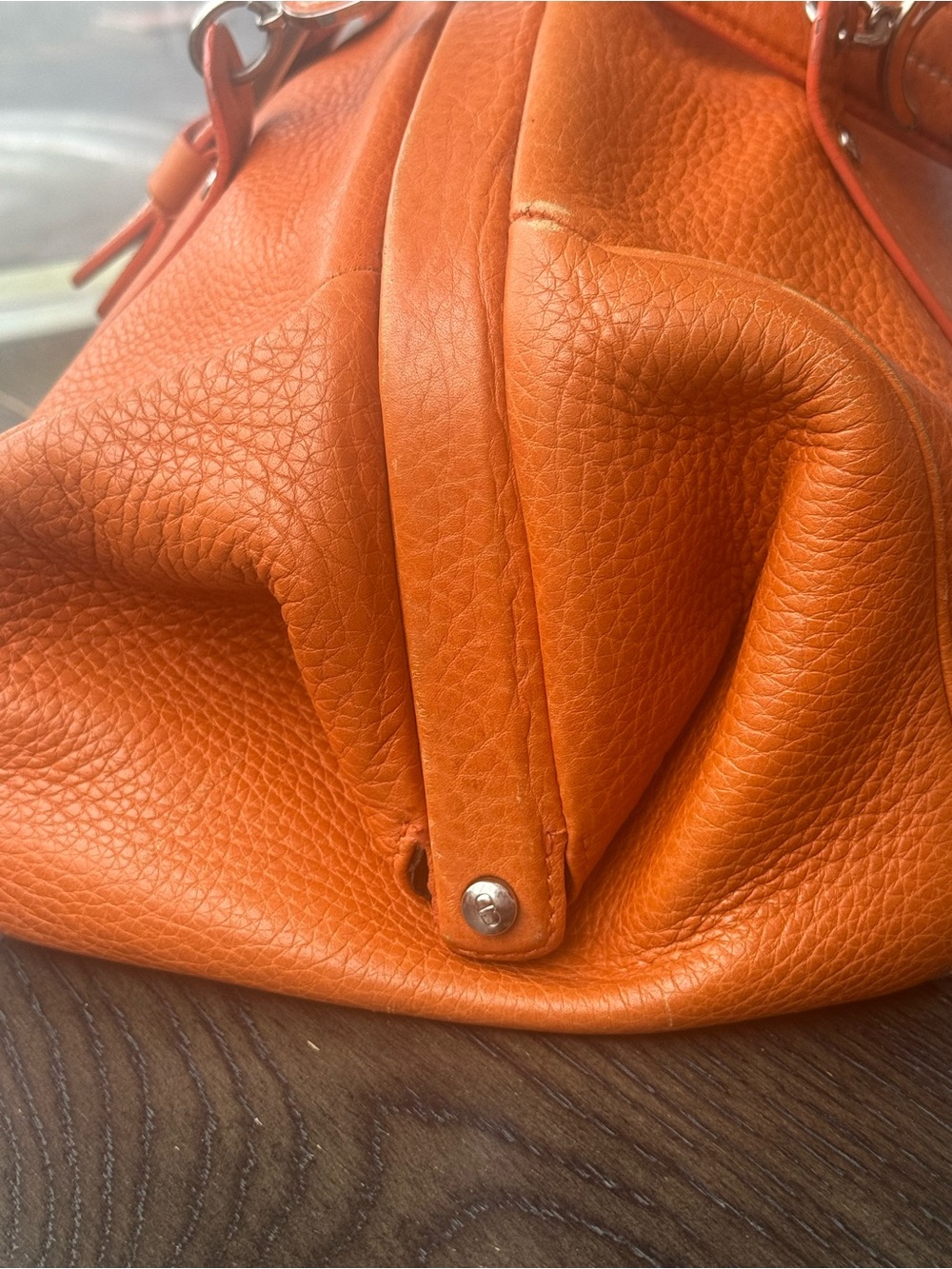 Dior Vintage Orange Leather Satchel (circa early 2000s) - Picture 4 of 9